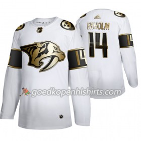 Nashville Predators Mattias Ekholm 14 Adidas 2019-2020 Golden Edition Wit Authentic Shirt - Mannen